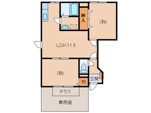 岩出駅 バス15分  金池住吉橋前下車：停歩2分 1階の物件間取画像